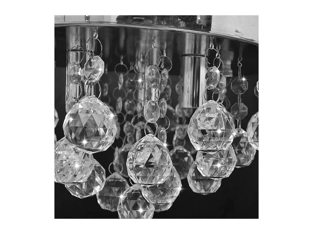 Lustre redondo de cristal cromado PT538296