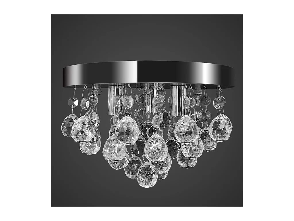 Lustre redondo de cristal cromado PT538296