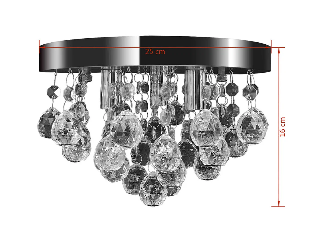 Lustre redondo de cristal cromado PT538296