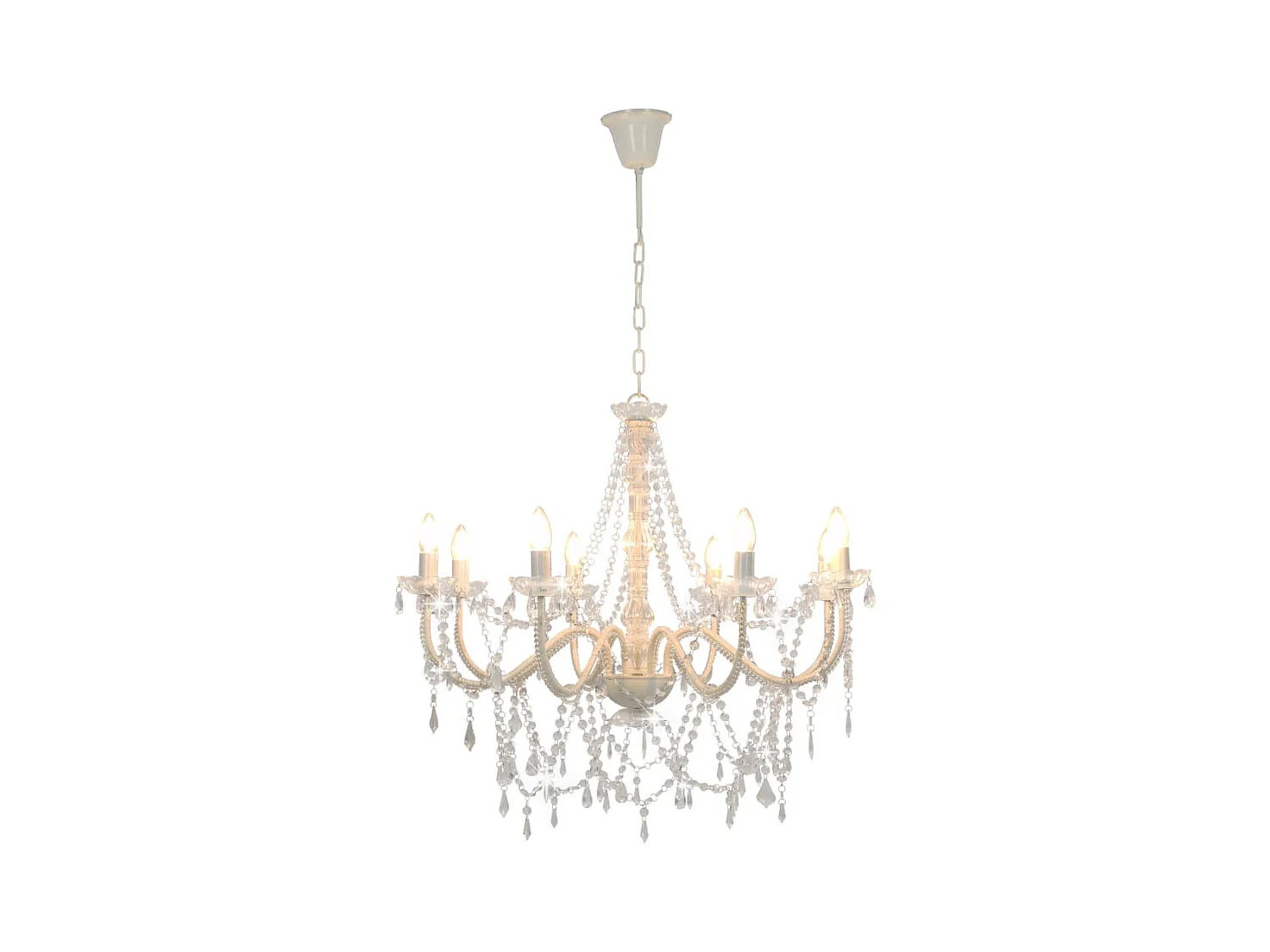 Lámpara de araña con cuentas blanco 8 bombillas E14 ES869193