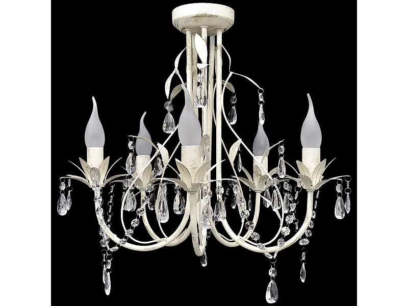 Candelabro com cristais pendente elegante com 5 lâmpadas PT192305