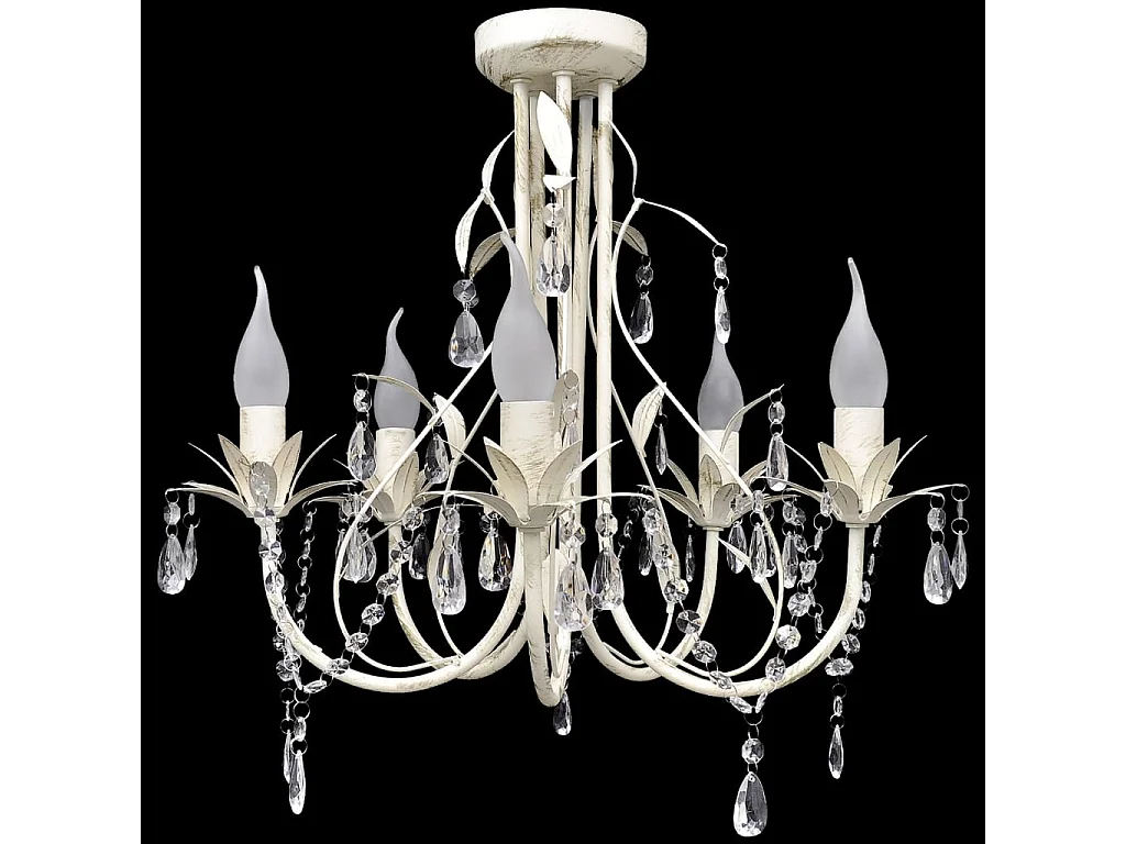 Lustre suspendu en cristal 5 douilles d'ampoule FR928145