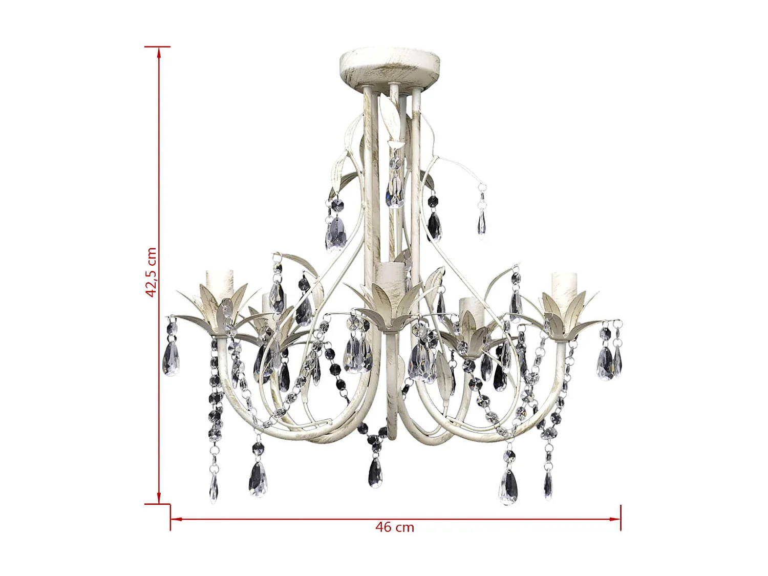 Lustre suspendu en cristal 5 douilles d'ampoule FR928145