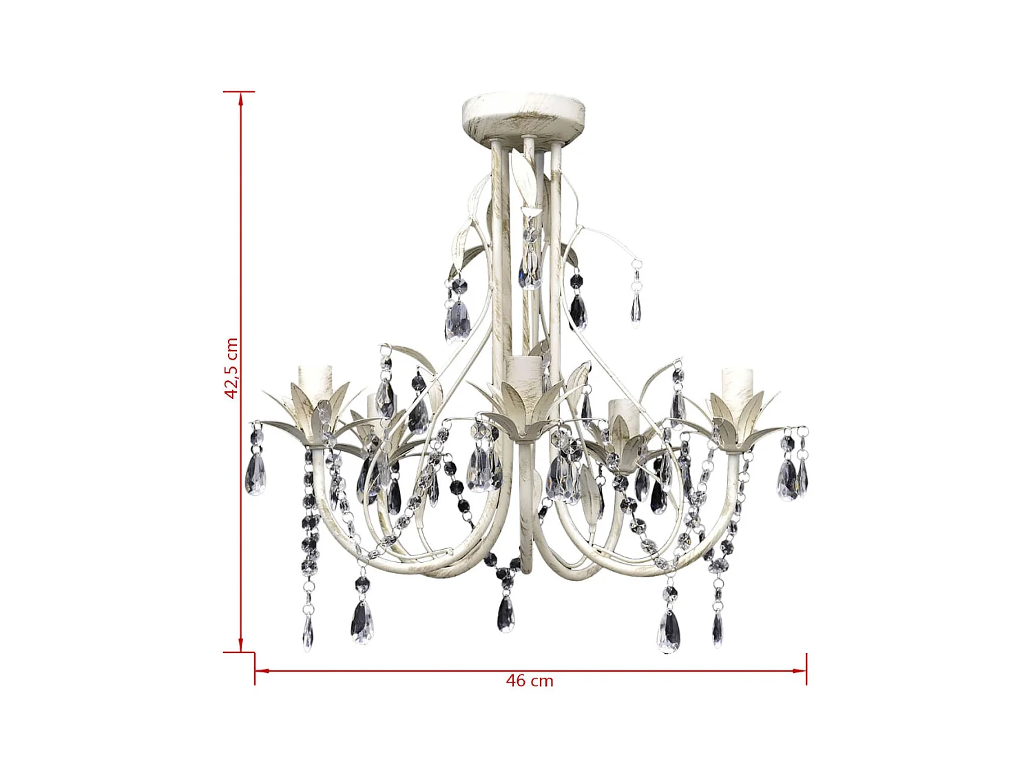 Lámpara colgante araña de cristal elegante 5 bombillas ES840082