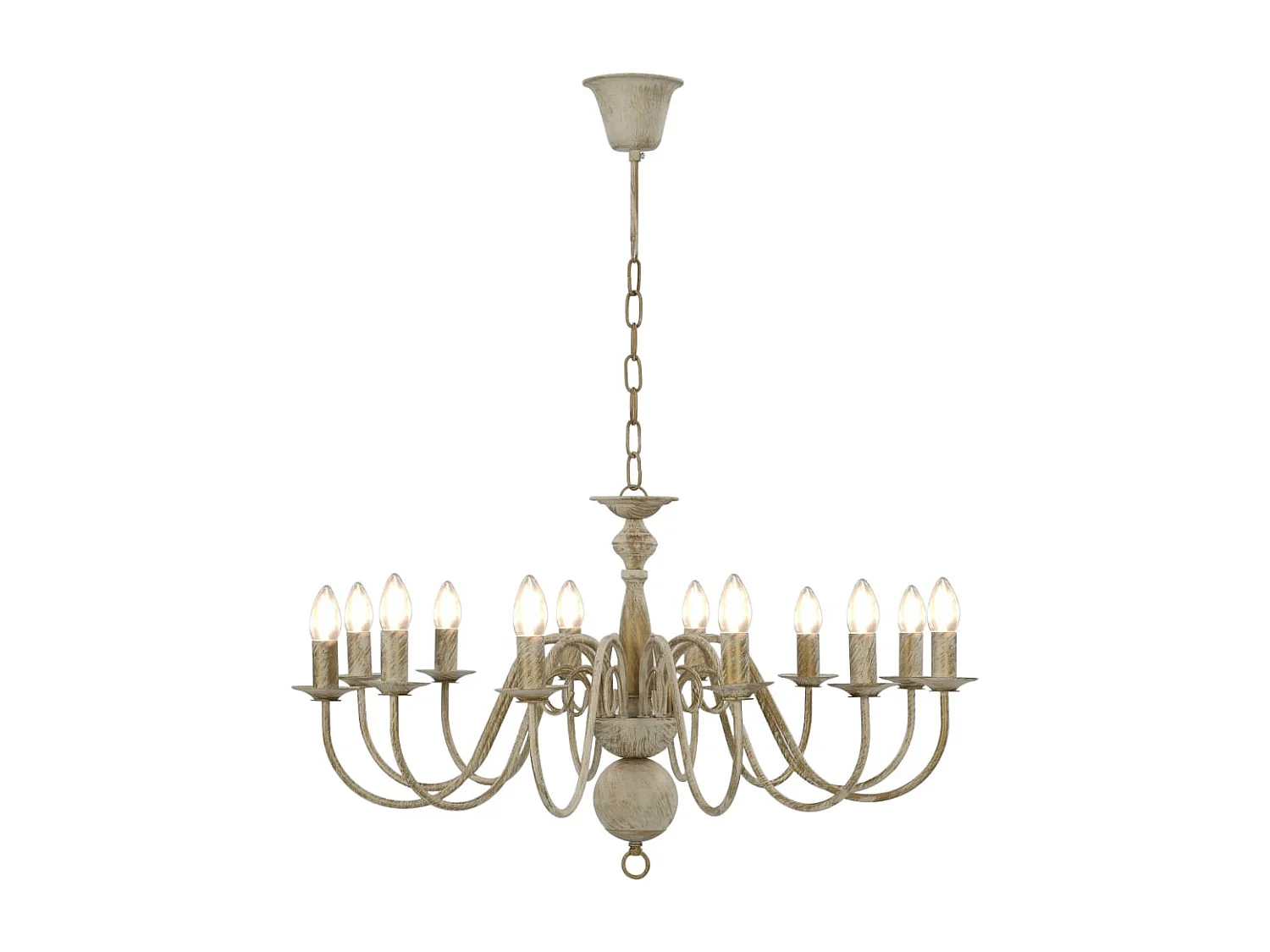 Lustre Blanc antique 12 ampoules E14 FR103060