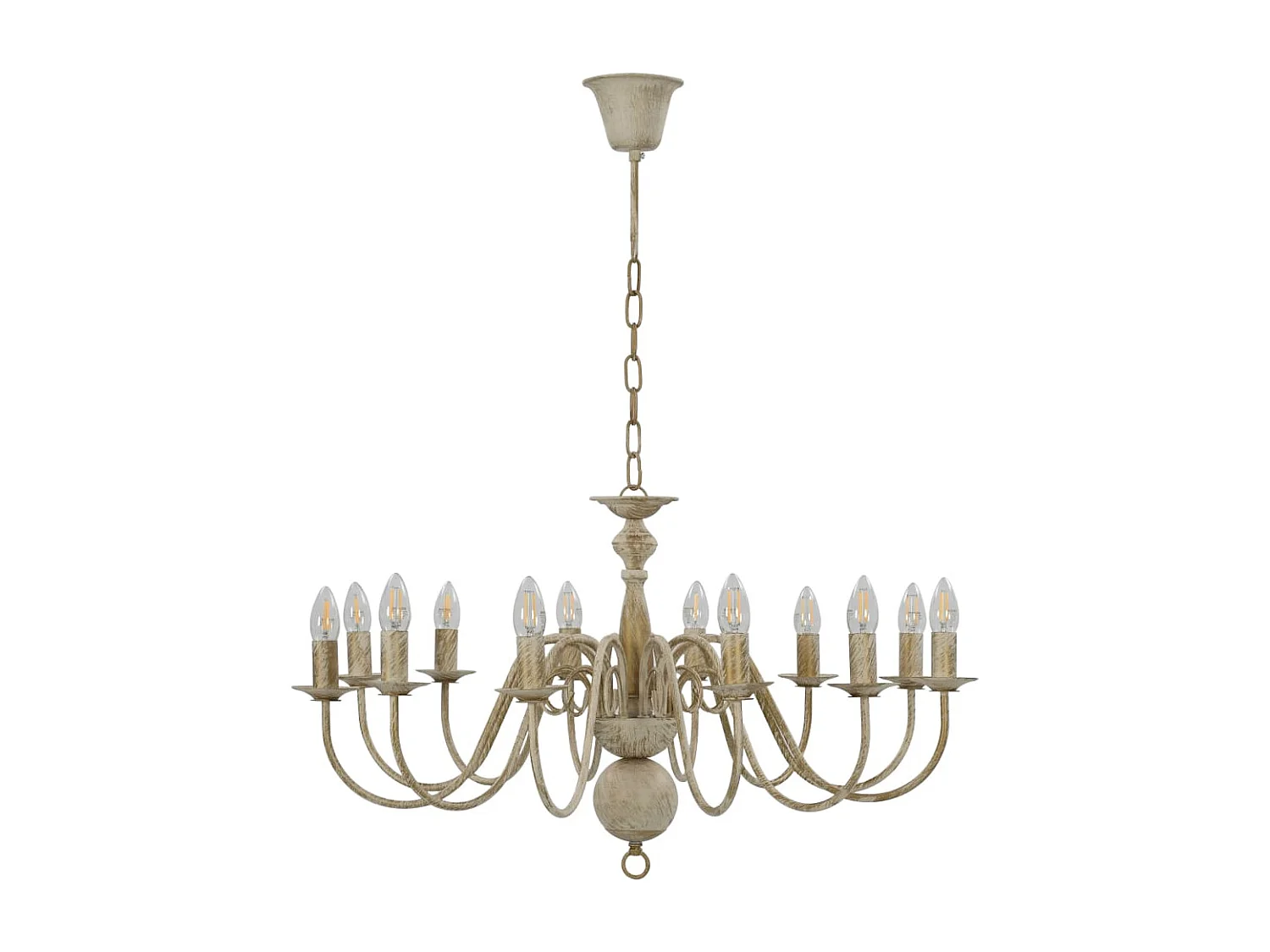 Lustre Blanc antique 12 ampoules E14 FR103060