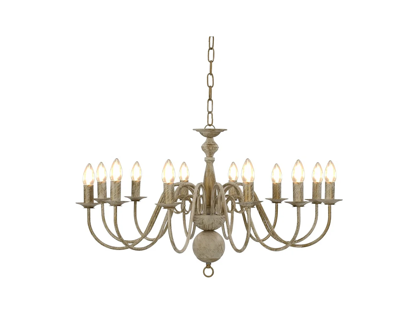 Lustre Blanc antique 12 ampoules E14 FR103060