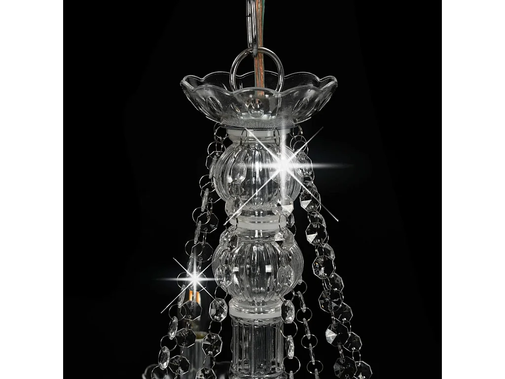 Lustre avec perles Argenté 8 ampoules E14 FR736976