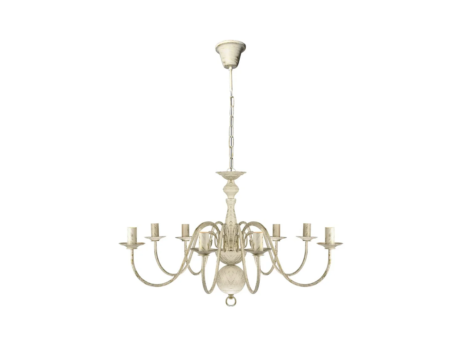 Lámpara de araña antique metal blanco 8 bombillas E14 ES218112