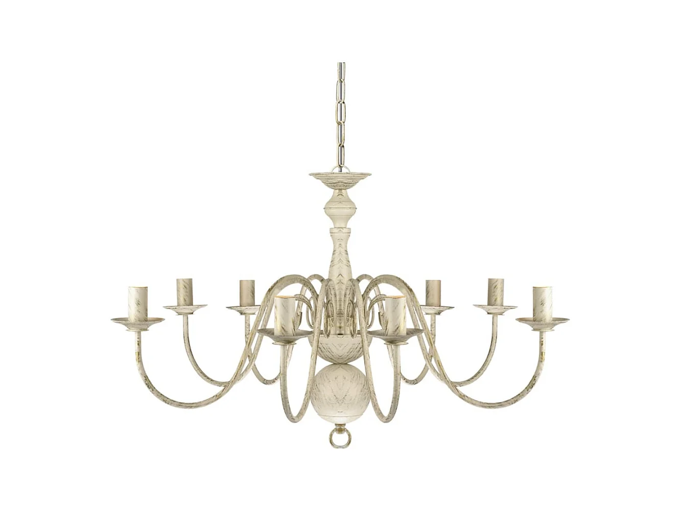 Lámpara de araña antique metal blanco 8 bombillas E14 ES218112