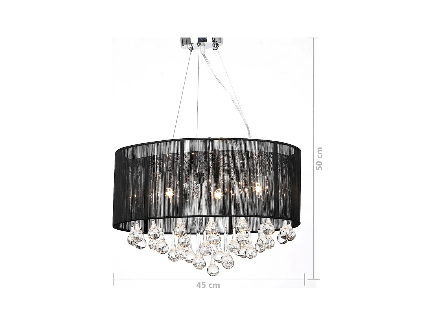 Lámpara colgante con 85 cristales negros ES920643