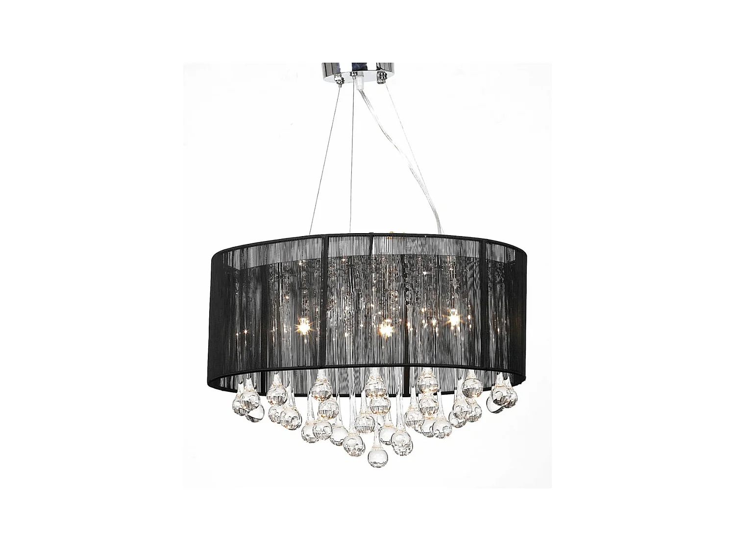 Lámpara colgante con 85 cristales negros ES920643