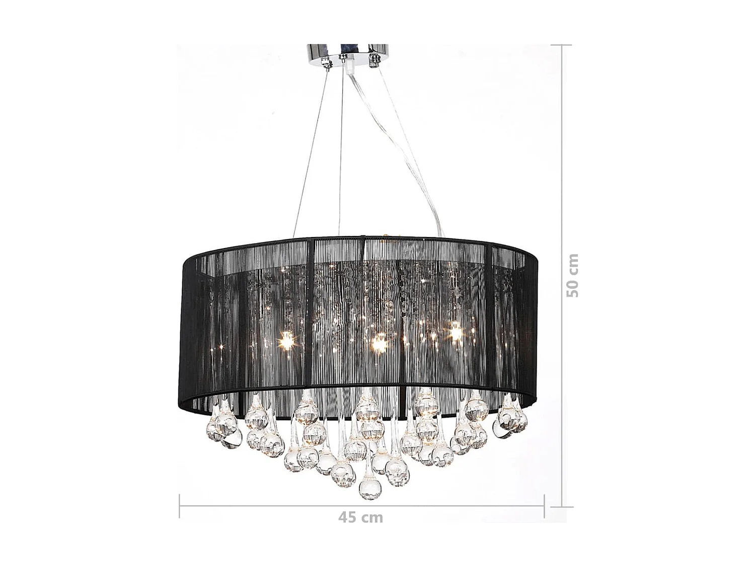 Lustre avec 85 cristaux Noir FR113040