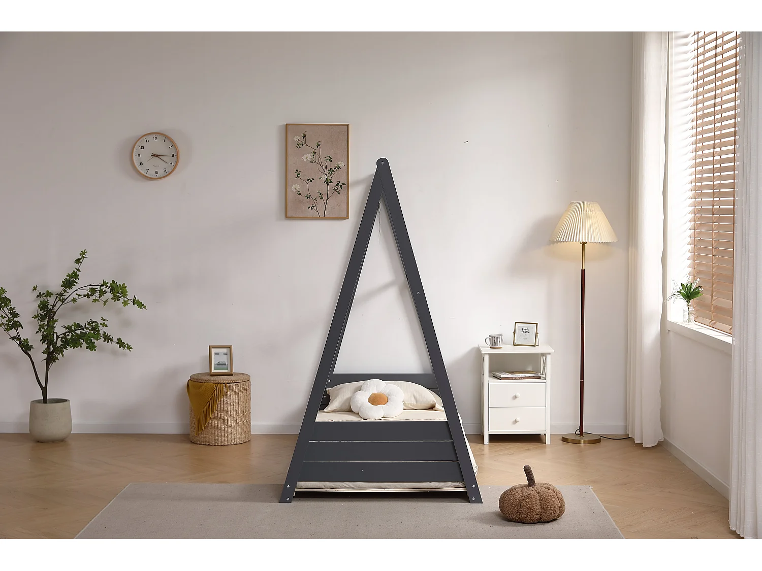 Lit pour enfant TIPI GRIS 90x190CM