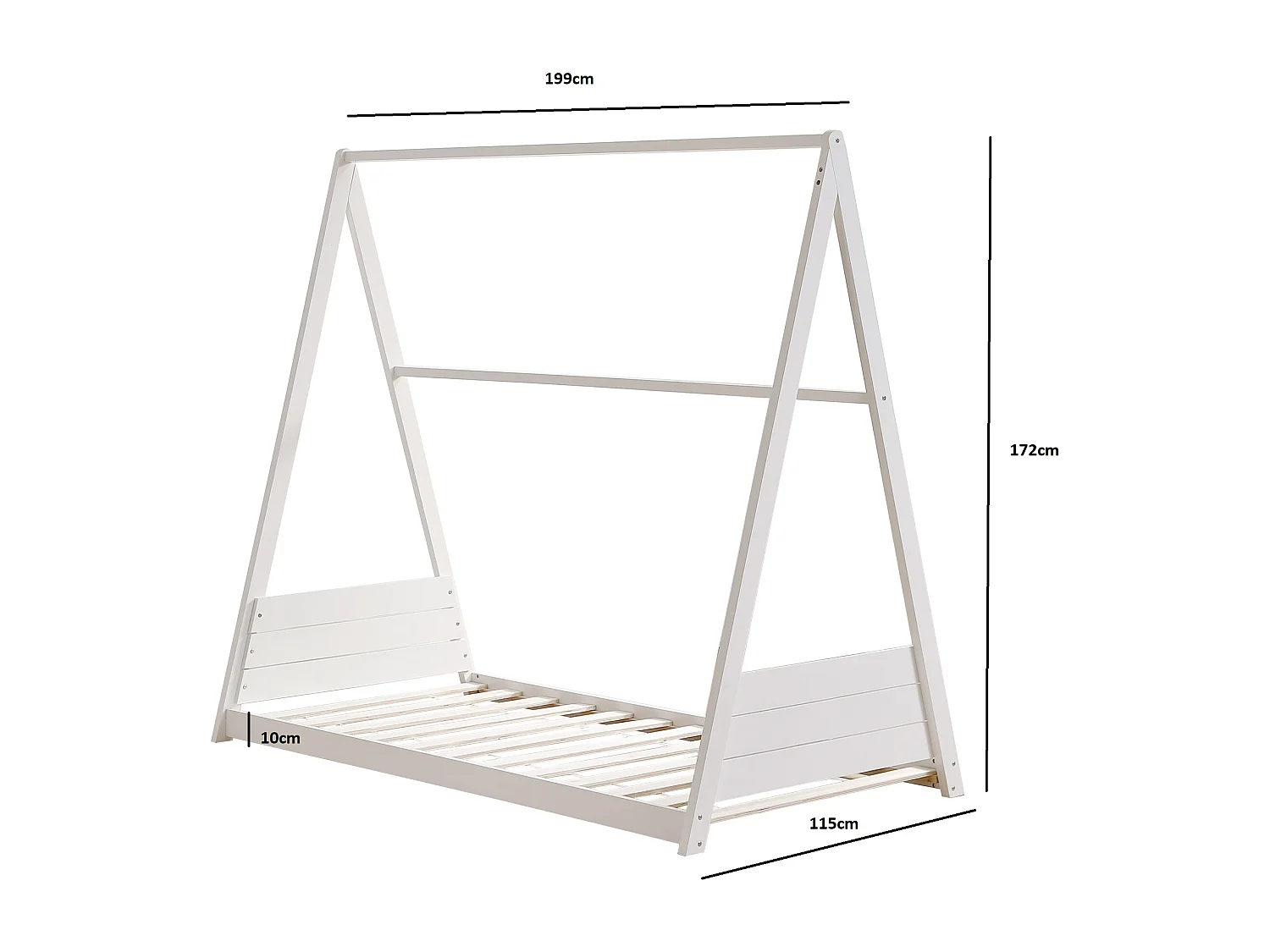 Lit pour enfant TIPI GRIS 90x190CM