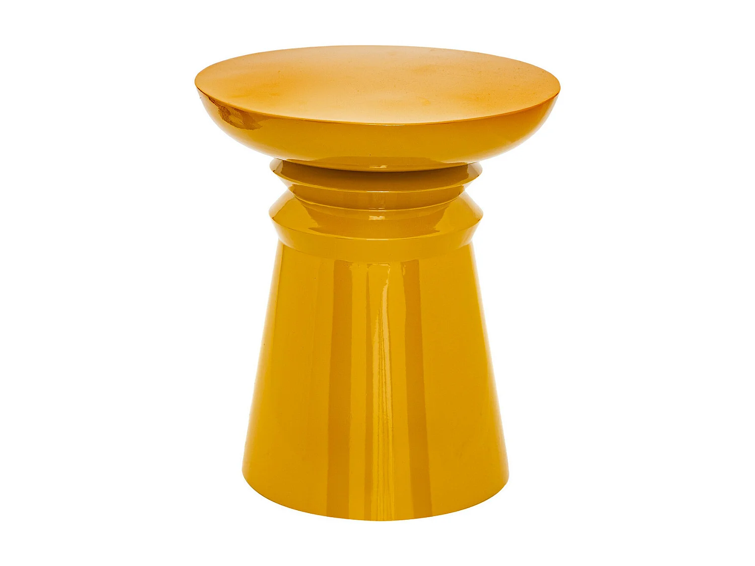 Table à café Table d'appoint Totem en métal Jaune moutarde D 38 cm