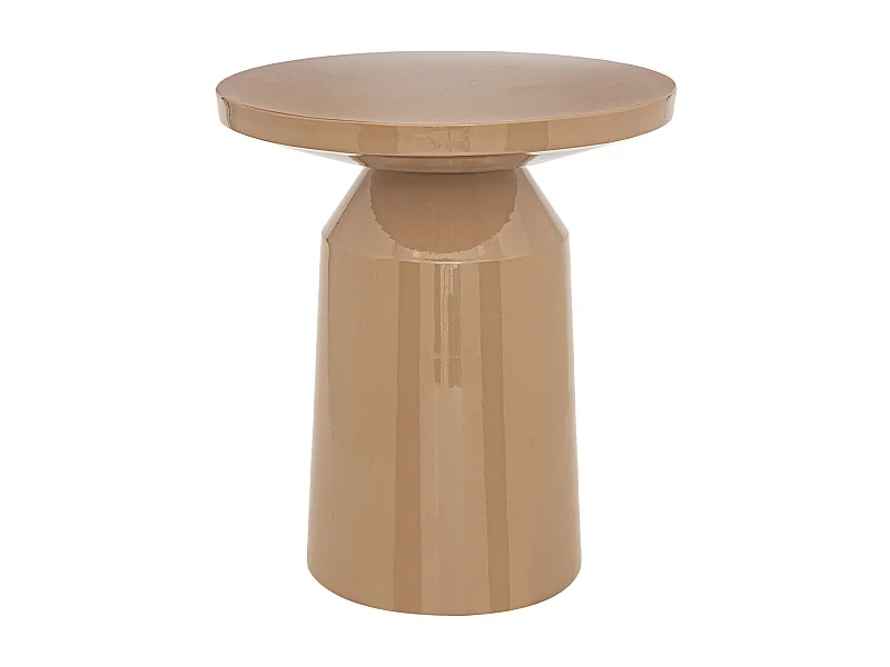 Table à café Table d'appoint Totem en métal Beige D 38 cm