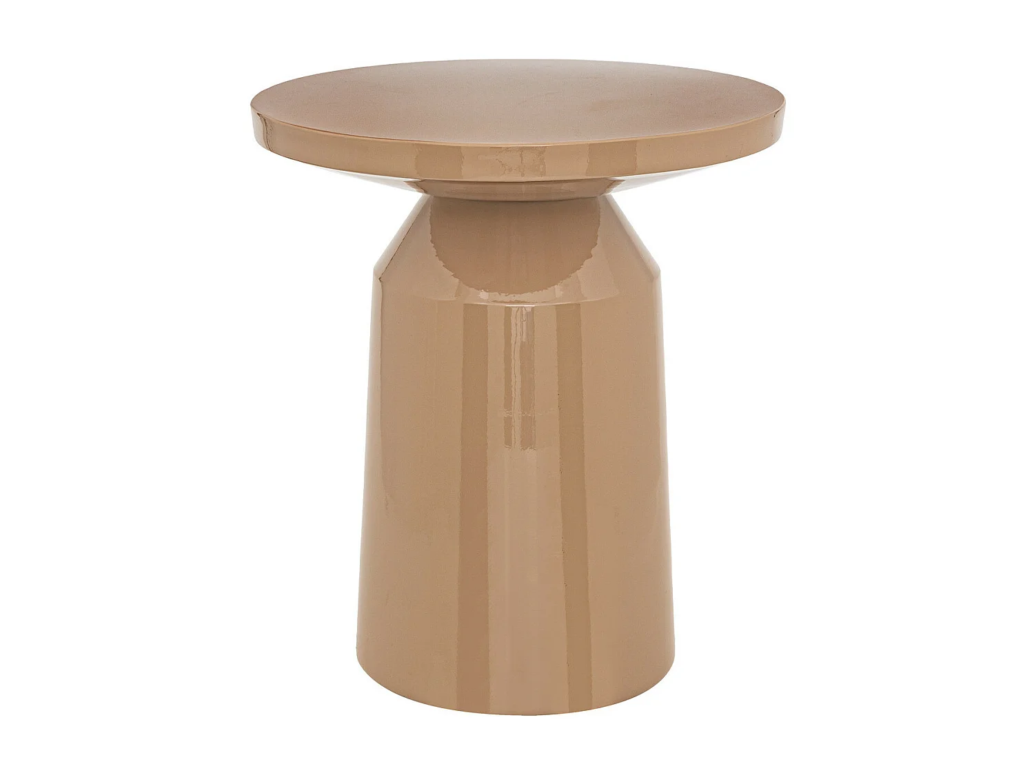 Table à café Table d'appoint Totem en métal Beige D 38 cm