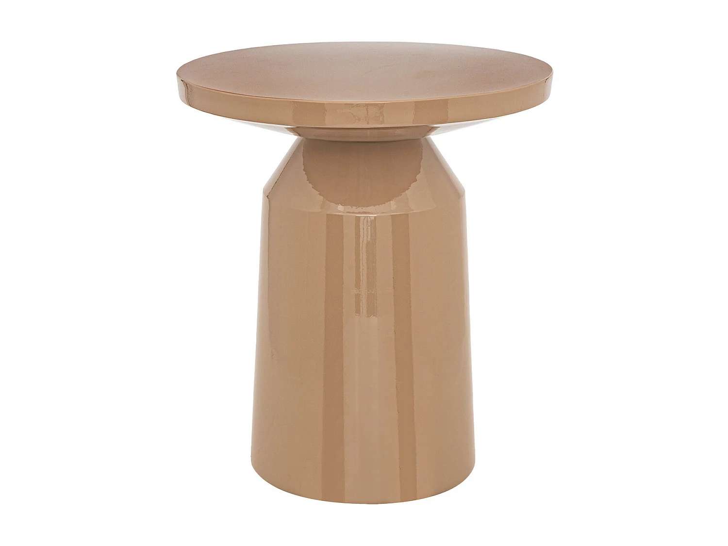 Table à café Table d'appoint Totem en métal Beige D 38 cm