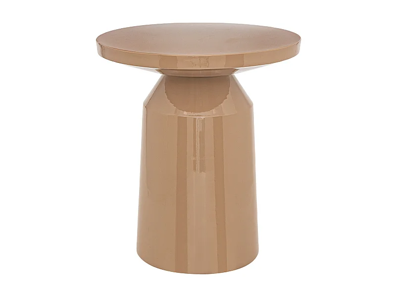Table à café Table d'appoint Totem en métal Beige D 38 cm