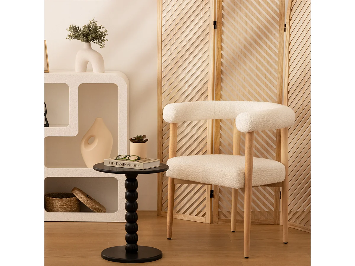 Table à café Table d'appoint en Bois Noir D 38 cm