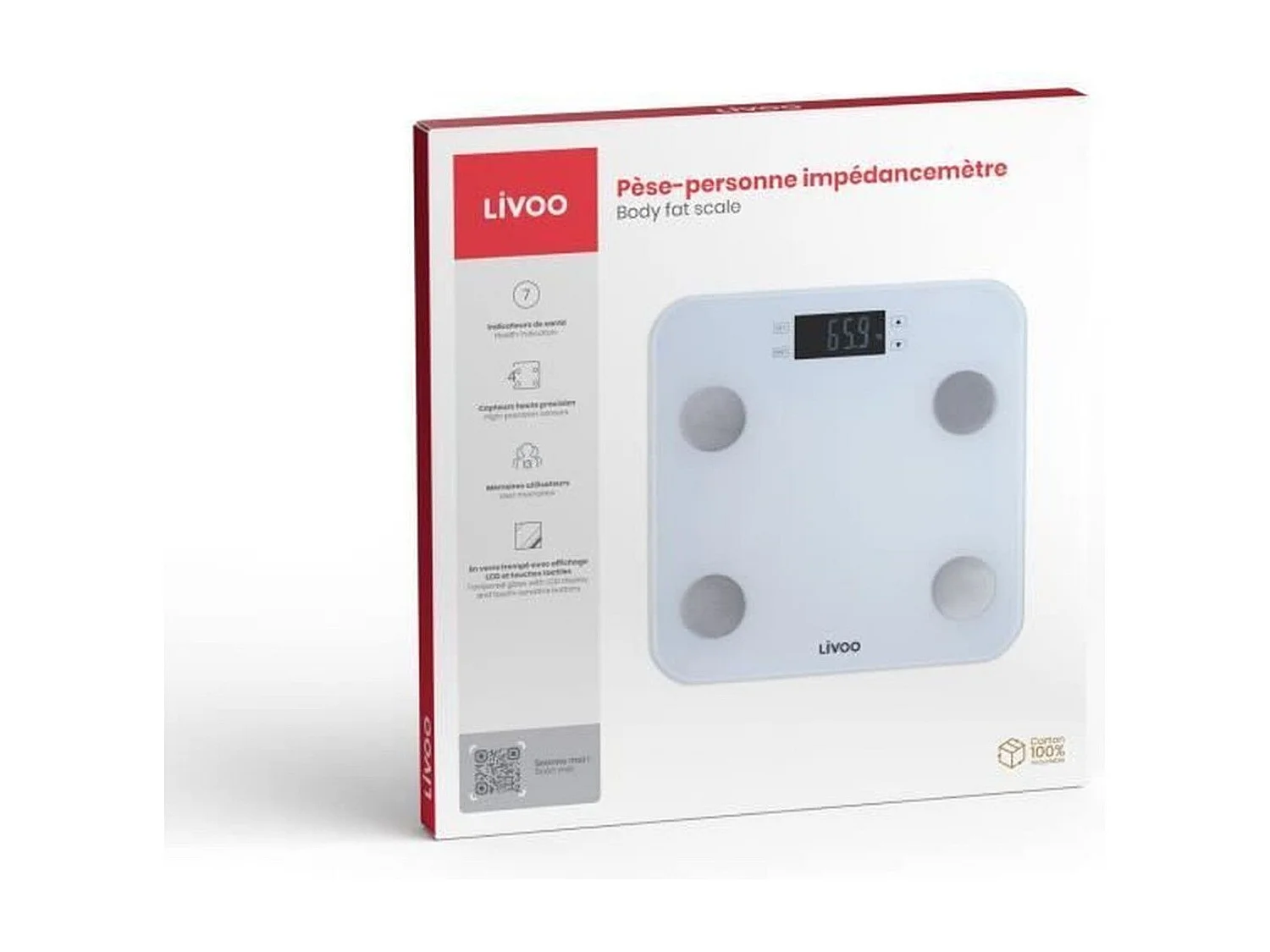 Pèse-personne impédancemètre Blanc