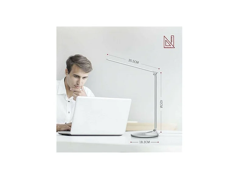 Lampe de bureau LED avec chargeur intégré silver TAOTRONICS
