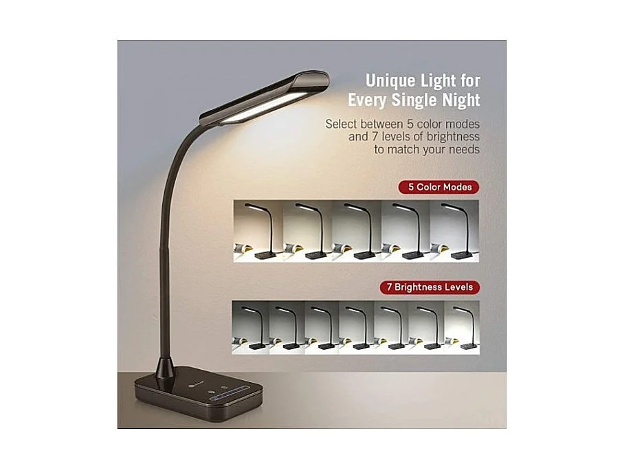 Lampe de bureau LED noire 7W TAOTRONICS