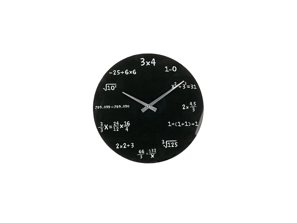 Orologio Murale Matematico in Vetro Nero D 36 cm