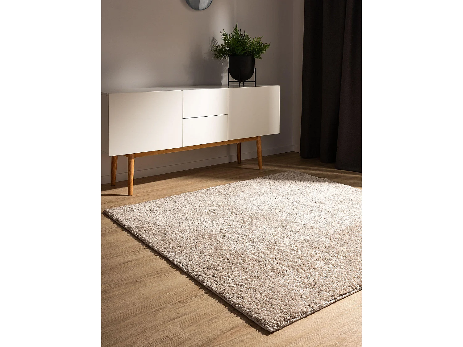 Tapis à poils longs Soho Beige 160x160 cm