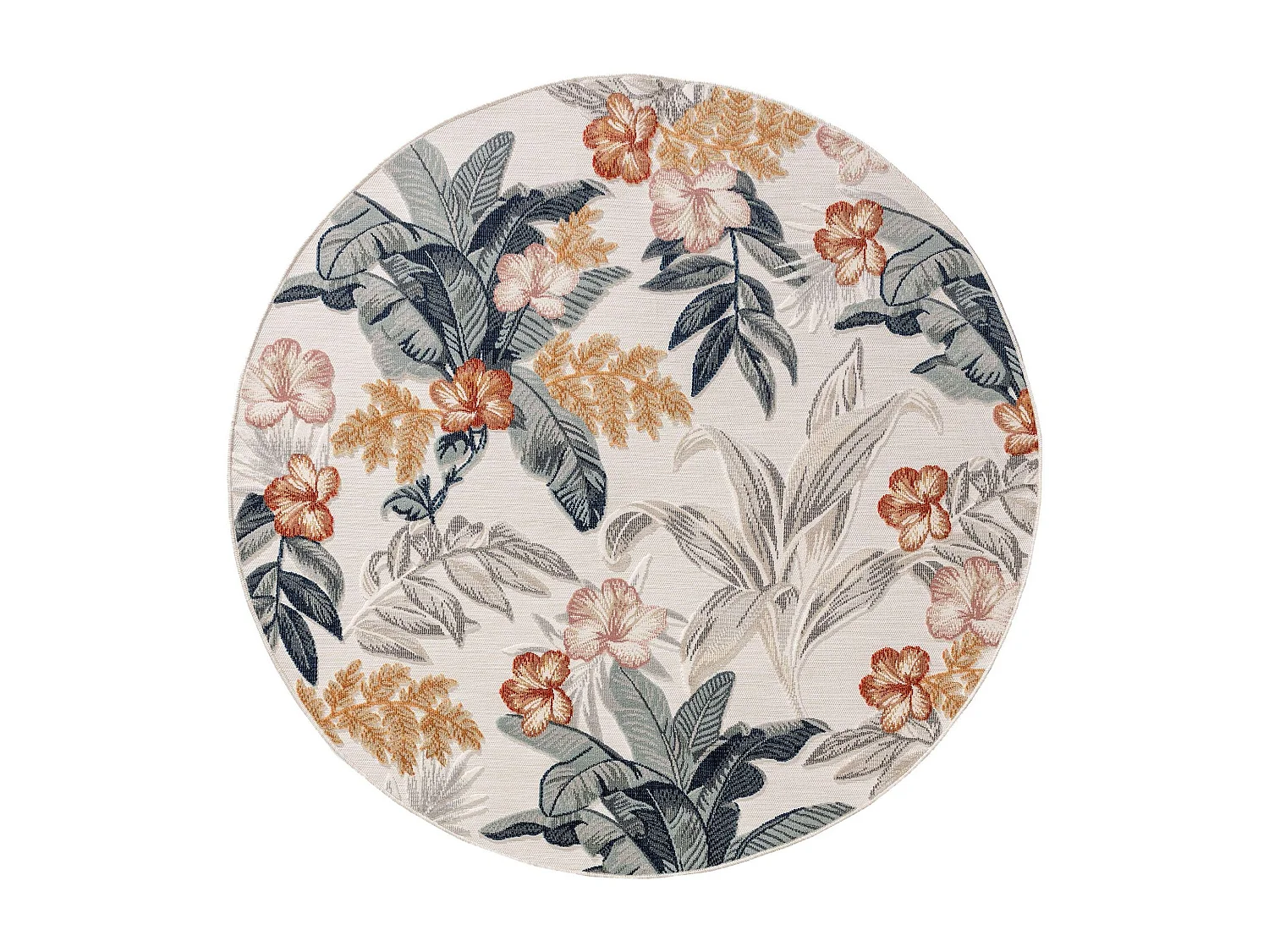 Tapis d'extérieur & intérieur Flora Multicouleur ø 200 cm rond