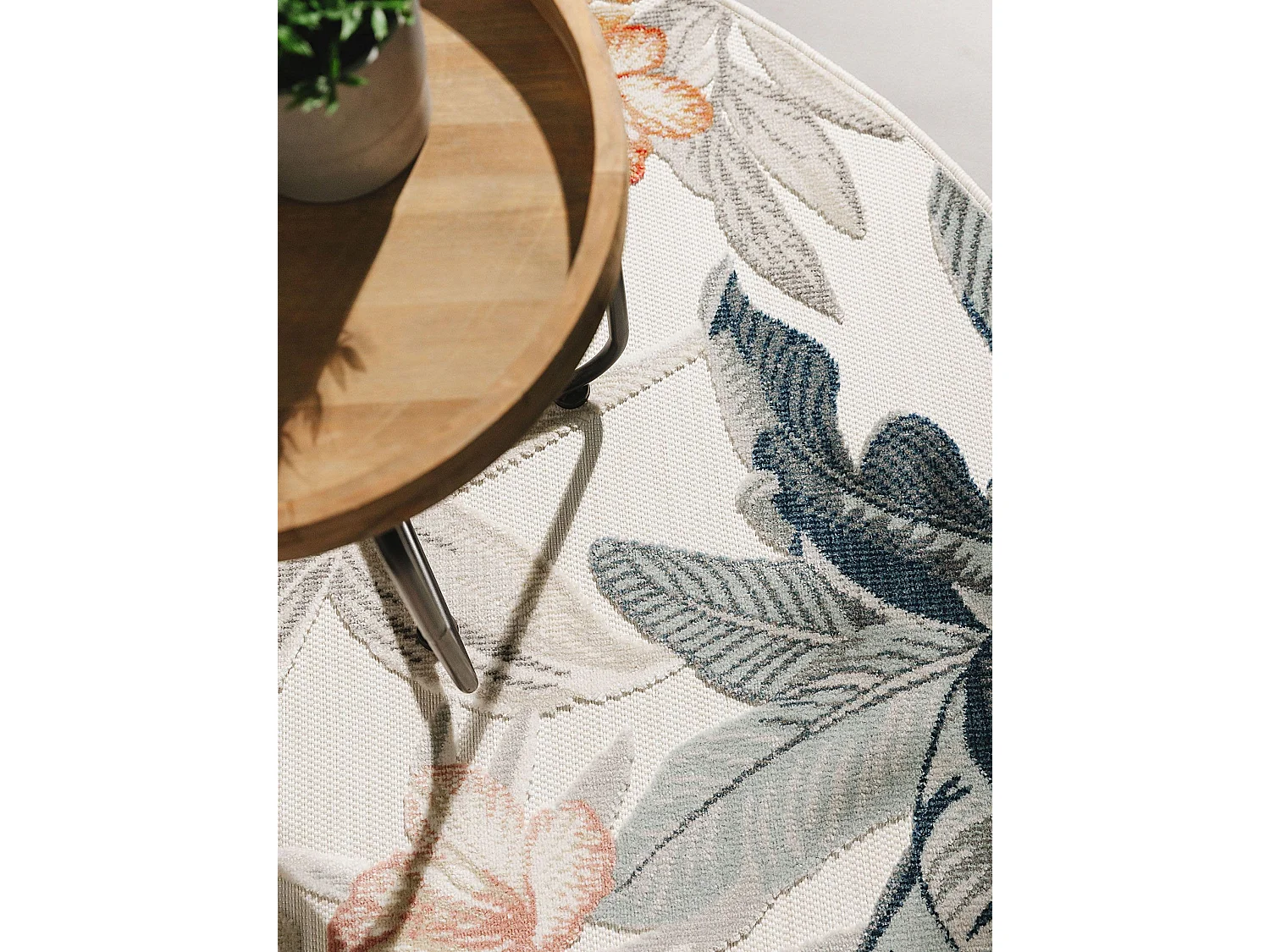 Tapis d'extérieur & intérieur Flora Multicouleur ø 200 cm rond