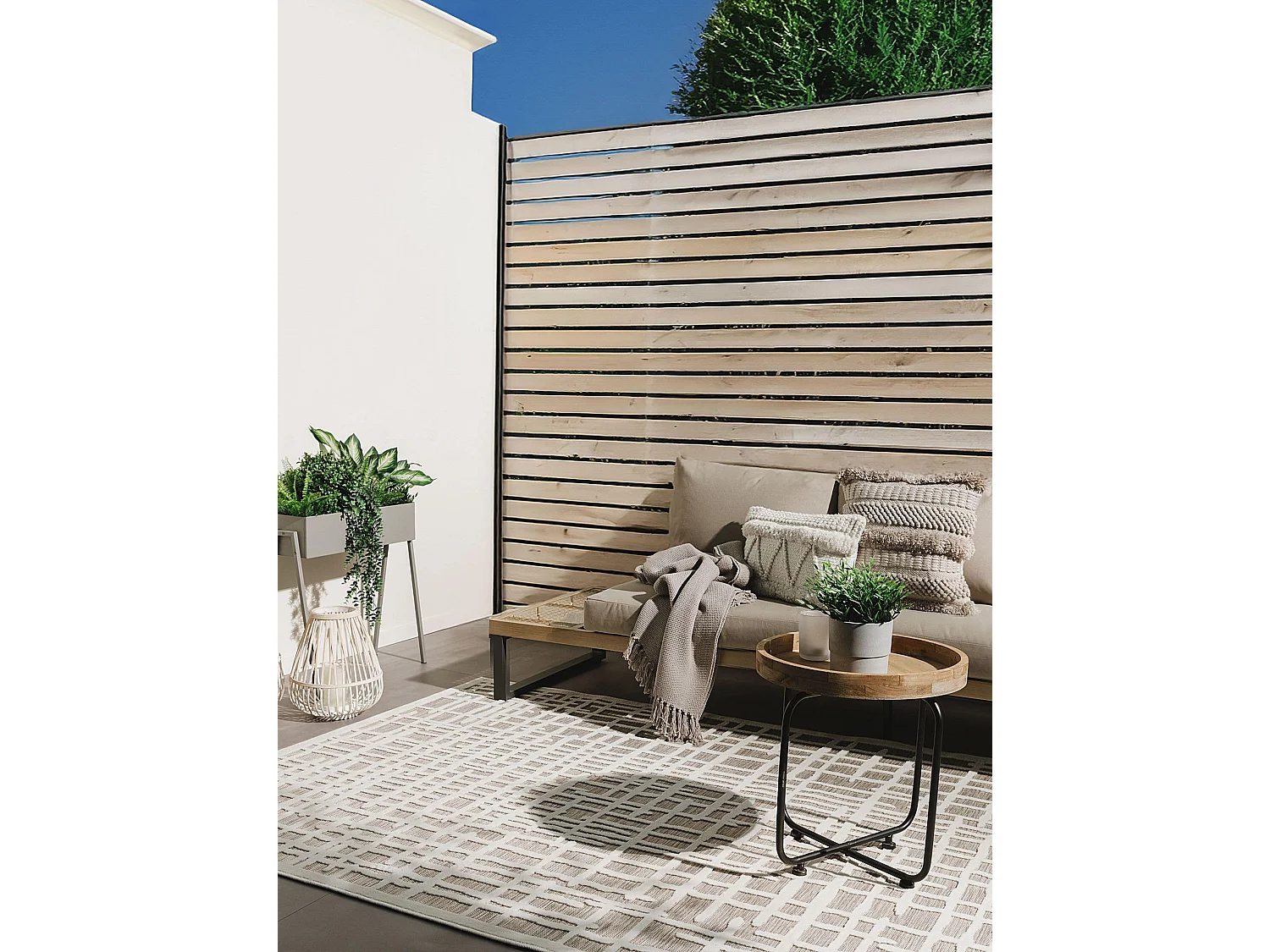 Tapis d'extérieur & intérieur Flora Beige 160x230 cm