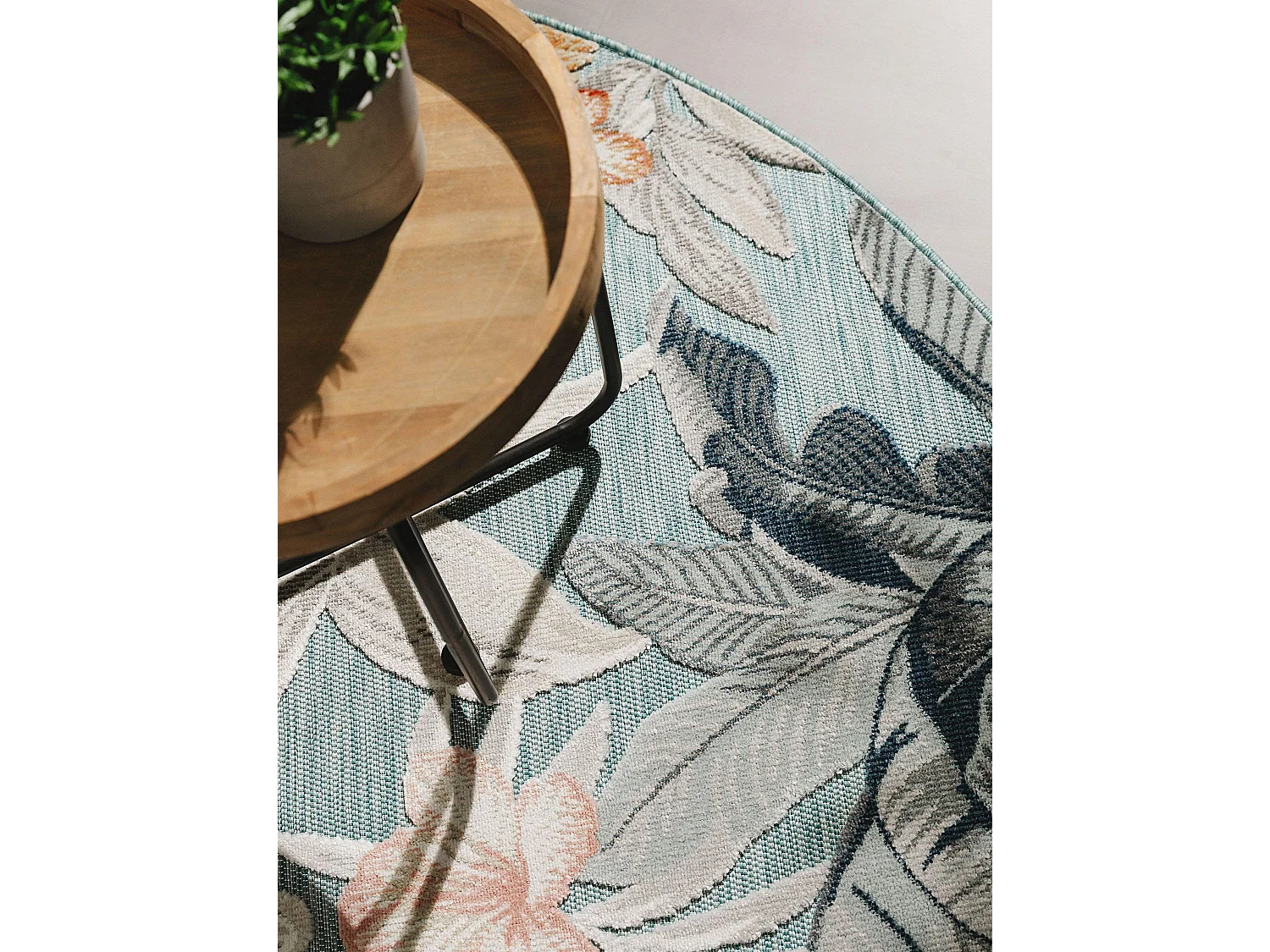 Tapis d'extérieur & intérieur Flora Multicouleur ø 200 cm rond