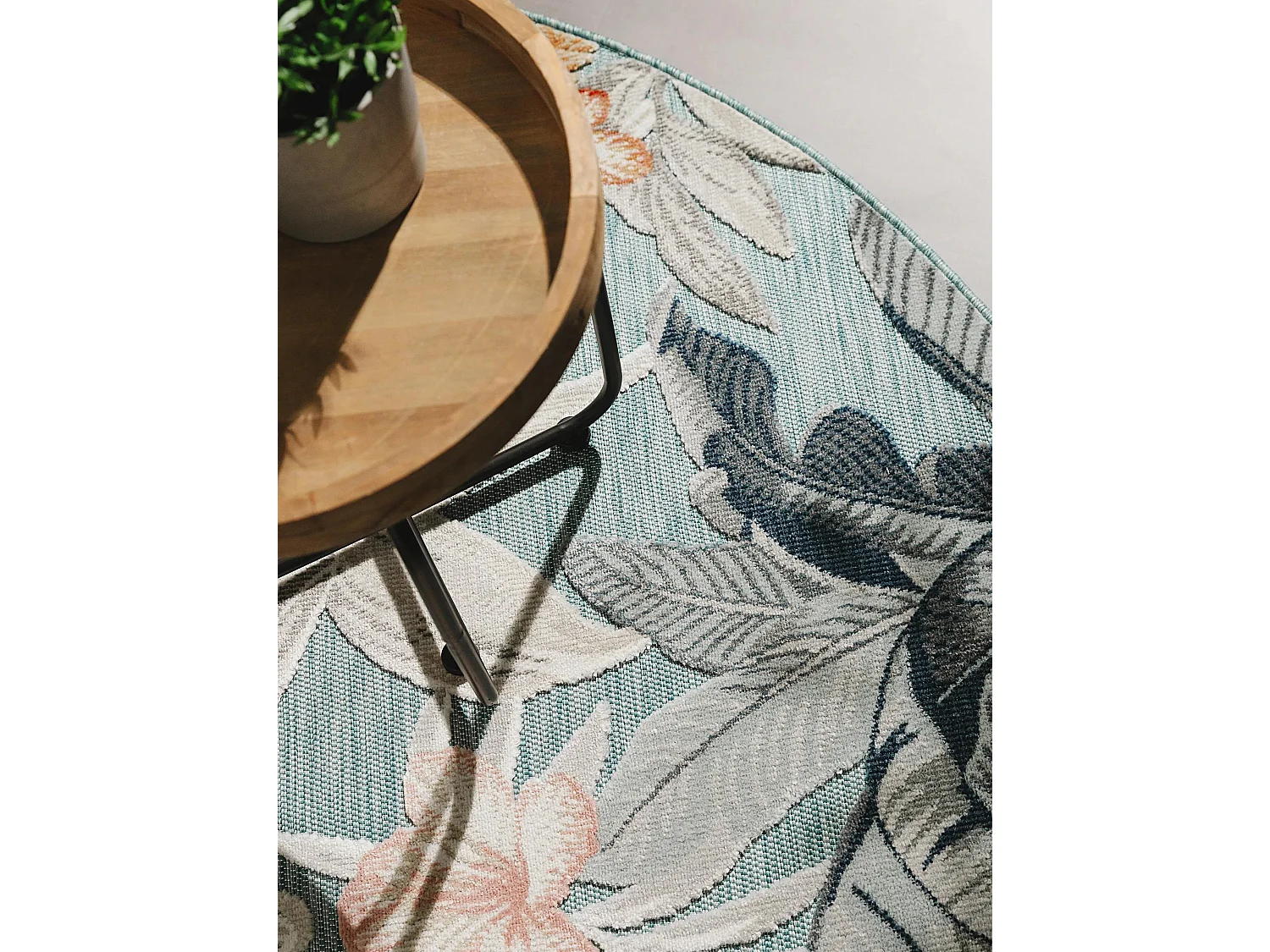 Tapis d'extérieur & intérieur Flora Multicouleur ø 200 cm rond