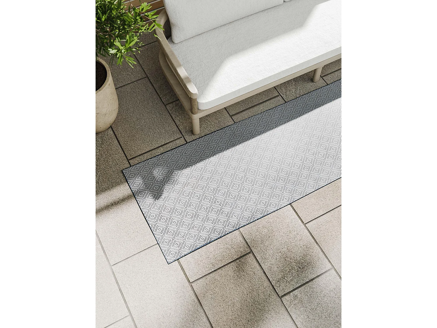 Tapis d'extérieur & intérieur Lou Bleu 70x200 cm