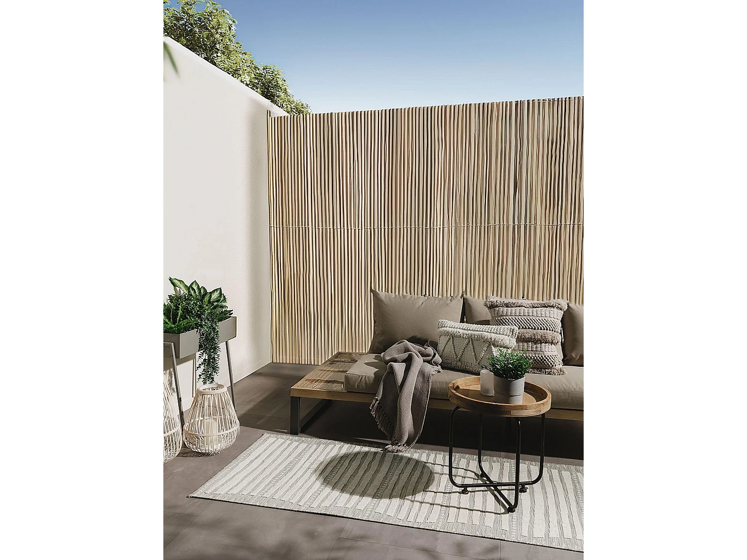 Tapis d'extérieur & intérieur Flora Beige 80x300 cm