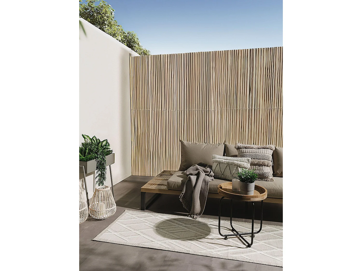 Tapis d'extérieur & intérieur Flora Crème 80x300 cm