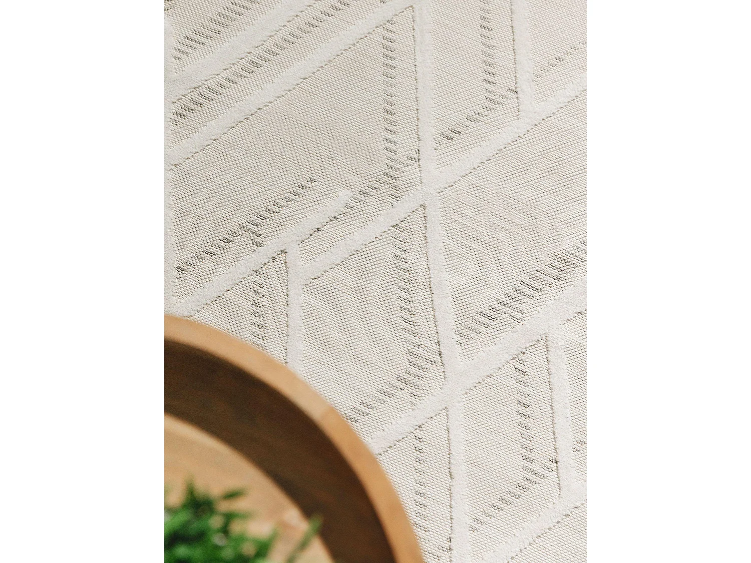 Tapis d'extérieur & intérieur Flora Crème 80x300 cm