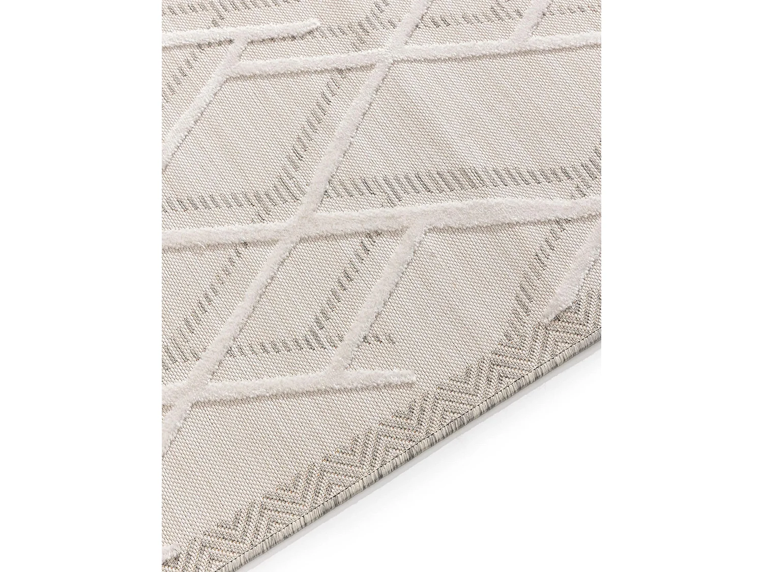 Tapis d'extérieur & intérieur Flora Crème 80x300 cm