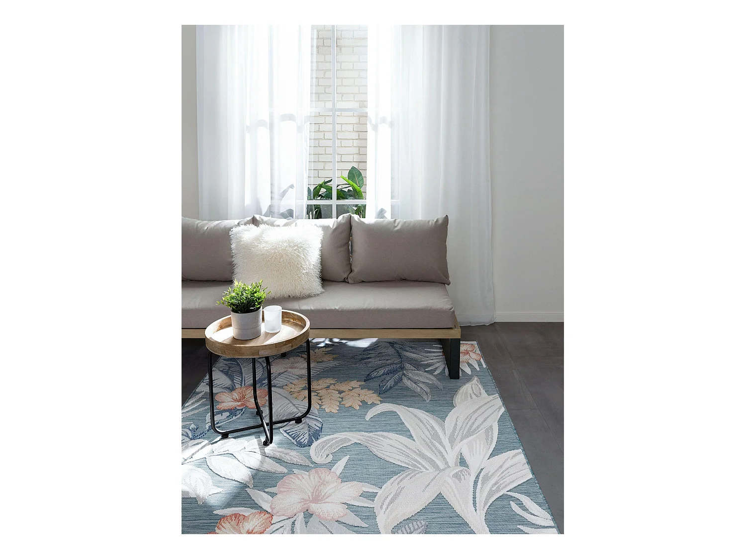 Tapis d'extérieur & intérieur Flora Multicouleur 200x300 cm