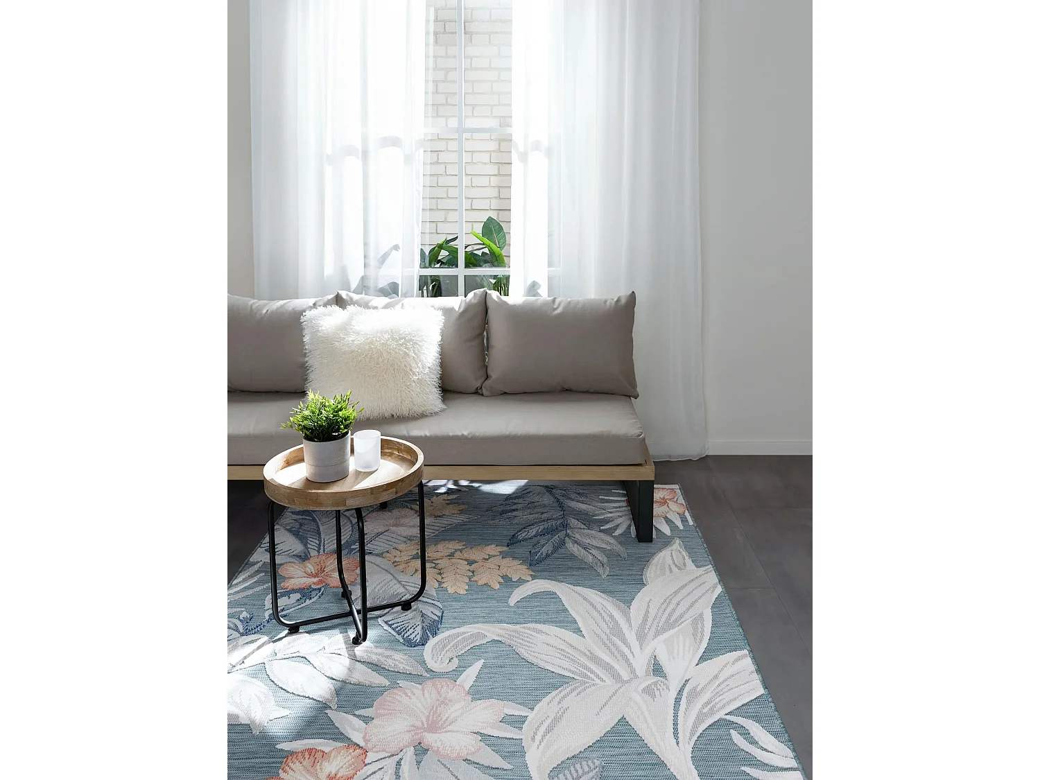 Tapis d'extérieur & intérieur Flora Multicouleur 200x300 cm