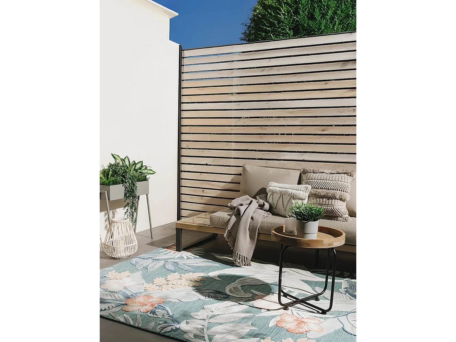 Tapis d'extérieur & intérieur Flora Multicouleur 80x150 cm