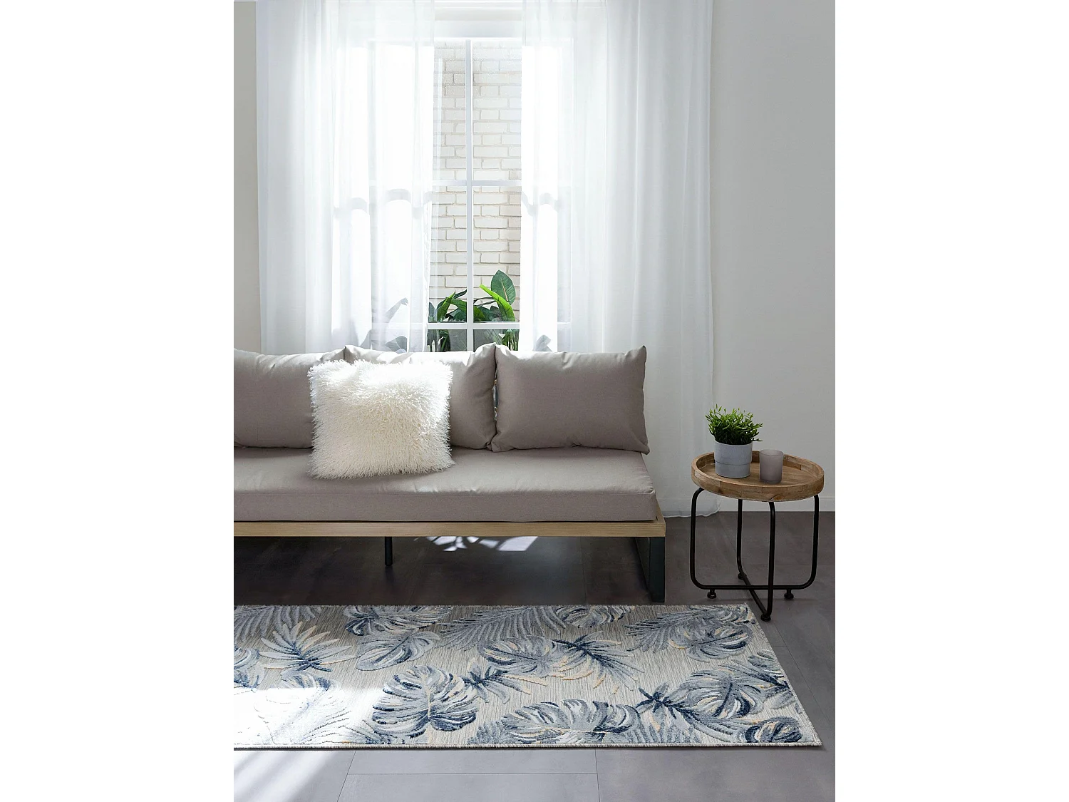 Tapis d'extérieur & intérieur Flora Multicouleur 80x250 cm