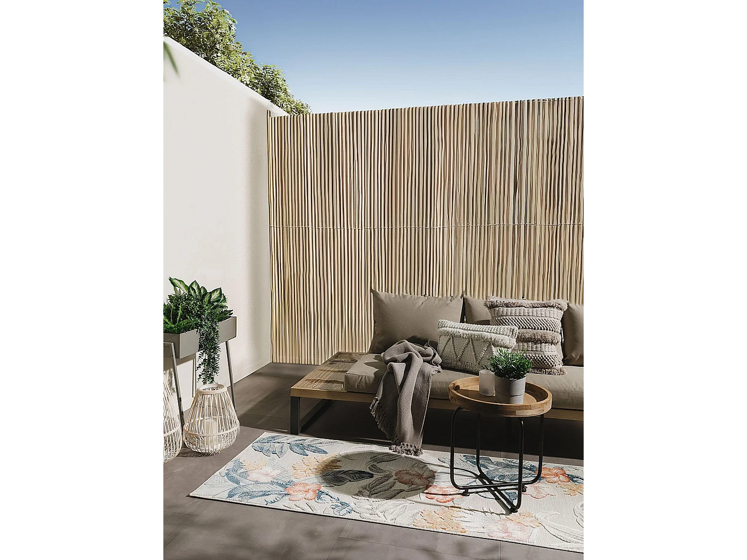 Tapis d'extérieur & intérieur Flora Multicouleur 80x250 cm
