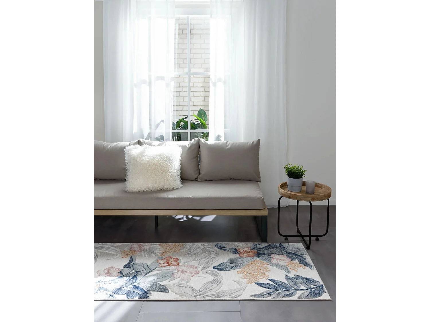 Tapis d'extérieur & intérieur Flora Multicouleur 80x250 cm