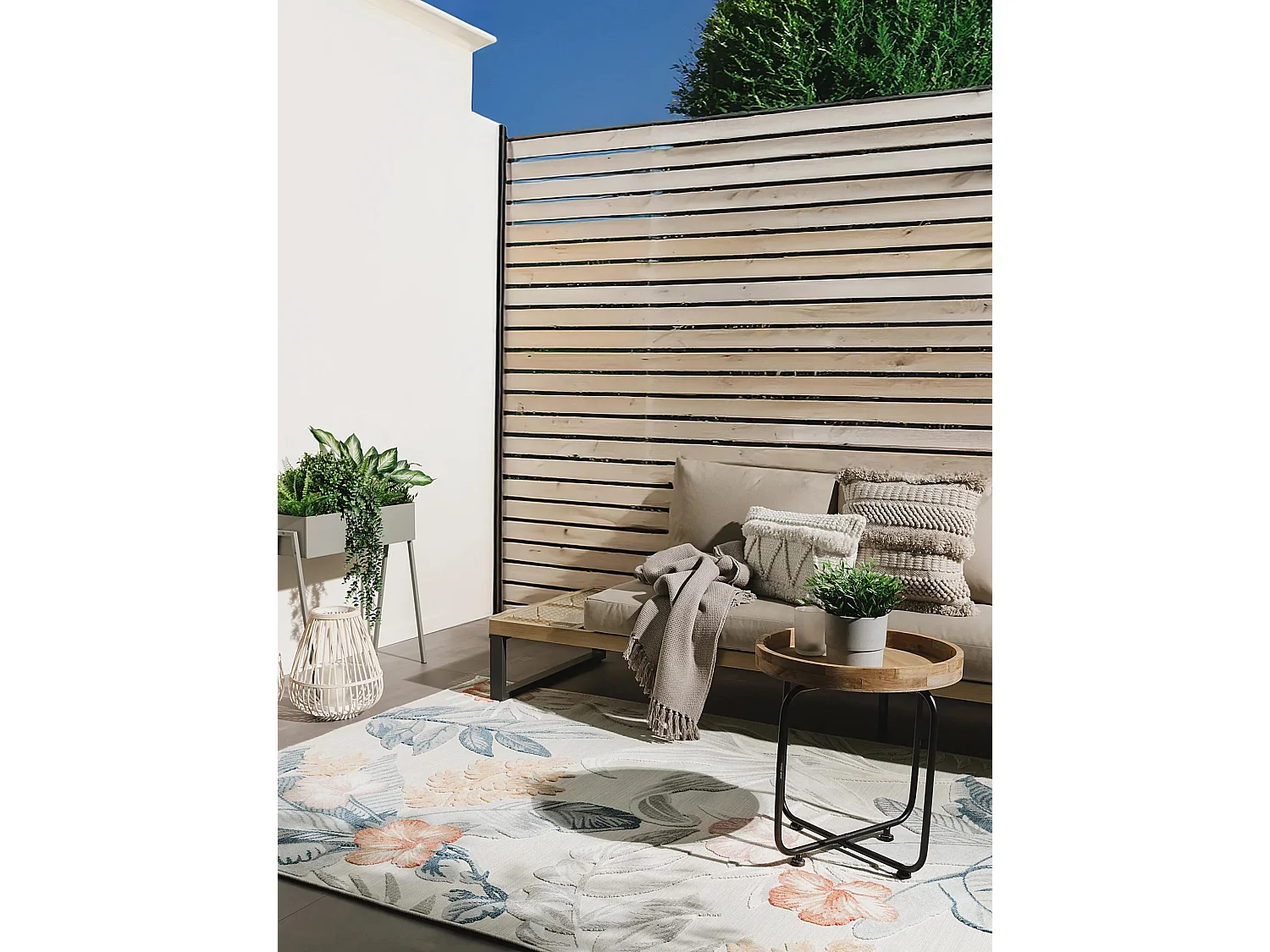 Tapis d'extérieur & intérieur Flora Multicouleur 80x150 cm