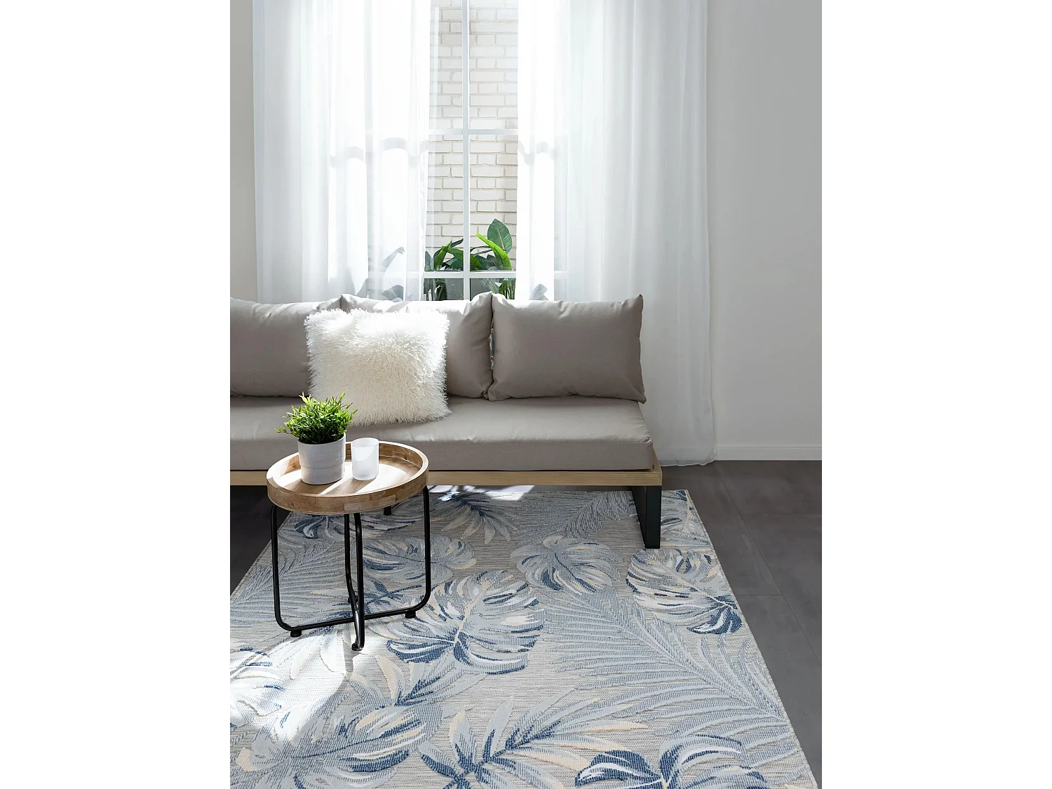 Tapis d'extérieur & intérieur Flora Multicouleur 120x170 cm