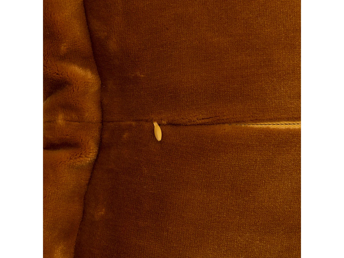 Coussin décoratif flanelle Jaune cumin effet fourrure 38 x 58 cm