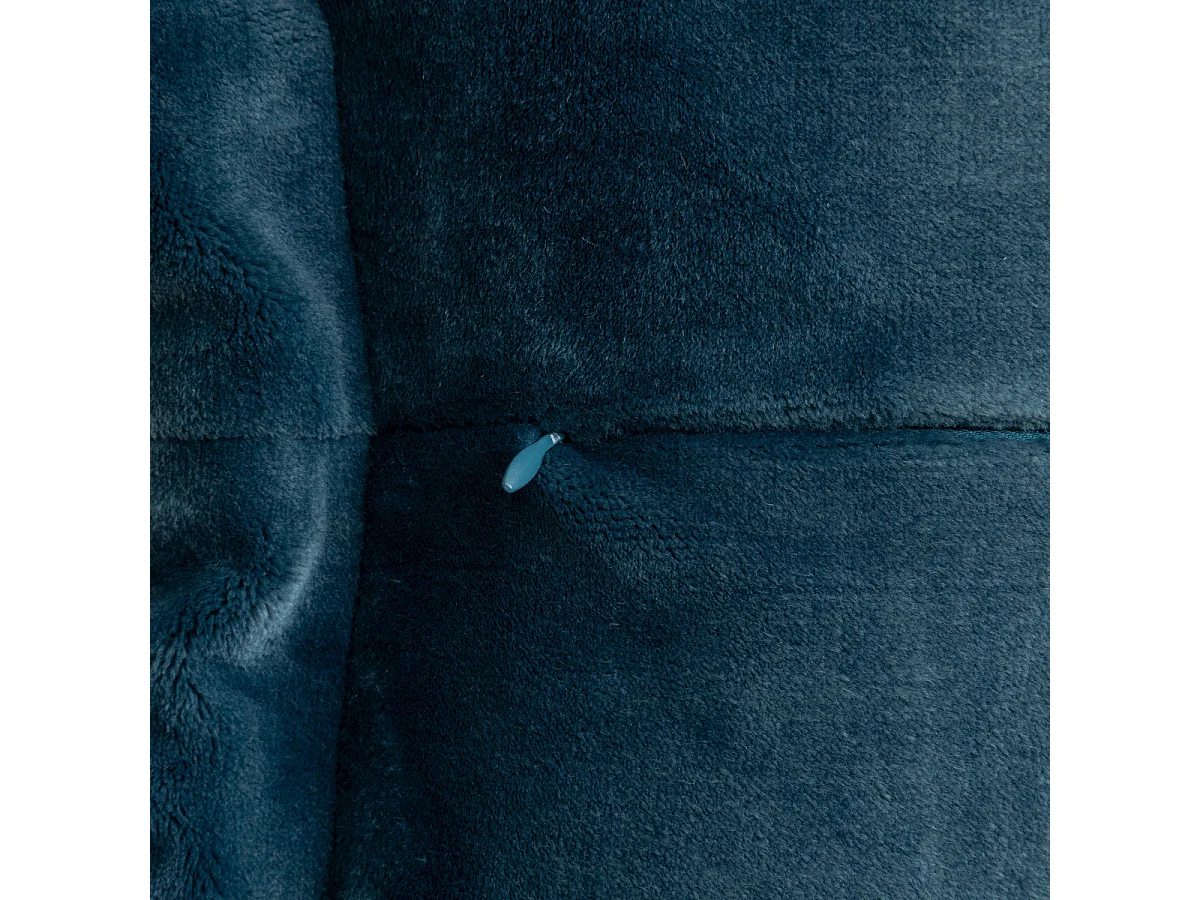 Coussin décoratif flanelle Bleu Egéen effet fourrure 38 x 58 cm